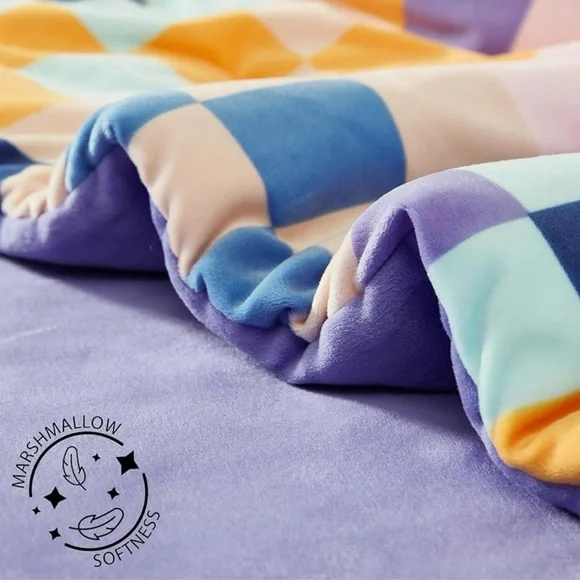 URBAN SHOP Vibrant Multicolor Checkered Throw Blanket - Picture 5 of 9